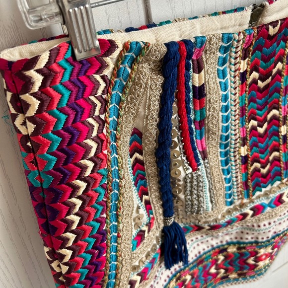Anthropologie Cynthia Vincent Embroidered Western Boho Embroidered Skirt Size S - Picture 4 of 9